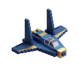 Pixel Spaceship 3D Isometric Icon - Retro Sci-Fi Design