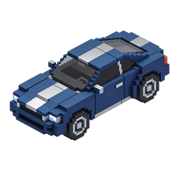 Pixel Sports Car 3D Voxel Icon | Racing Vehicle