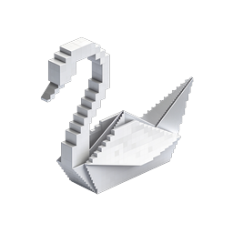 Pixel Swan 3D Voxel Icon | Isometric Block Art