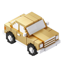 Icona taxi pixel - Stile voxel isometrico