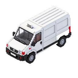 Pixel Art Taxi Van Icon - Isometric Voxel Vehicle