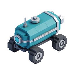 Pixel Art Tractor Icon - Isometric 3D Farm Vehicle