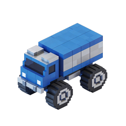 Pixel Truck 3D Isometric Delivery Vehicle Icon