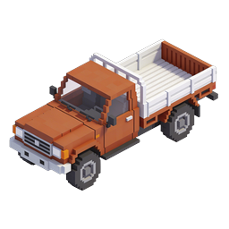 ピクセルアート等角投影トラックアイコン - 3D Voxel 車両デザイン