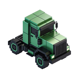 Isometric Pixel Art Truck Icon - 3D Voxel Vehicle