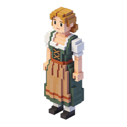 Pixel Art Woman Icon for Creative Use