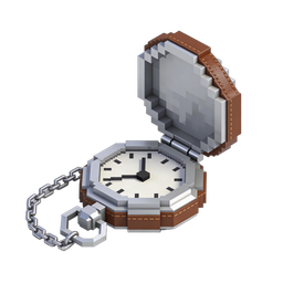 Pixelated Pocket Watch Icon - Retro Style
