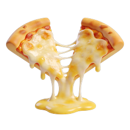 Pizza Cheese Pull Icon - Realistic 3D Food Illustration