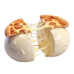 Realistic Pizza Cheese Pull Icon | 3D Food Illustration