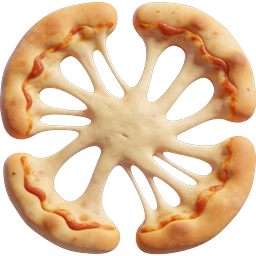 Icona realistica di pizza con formaggio filante - Render 3D Food