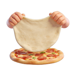 ไอคอนอาหาร 3D มือปั้นแป้งพิซซ่าสไตล์ดินปั้น