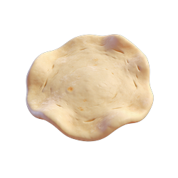 Icona pasta per pizza realistica - Rendering 3D di pasta per pane fresca