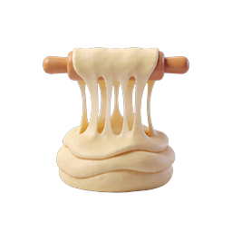 Icona 3D Mattarello per pizza | Cucina in stile clay
