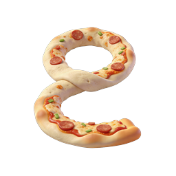 Pizza Infinity Symbol - 3D Food Loop Icon