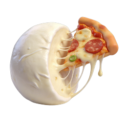 Pizza and Mozzarella Cheese 3D Icon | Fresh Italian Food