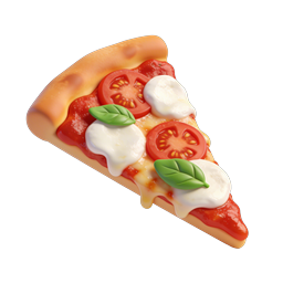 3D Pizza Slice Icon - Italian Food Illustration