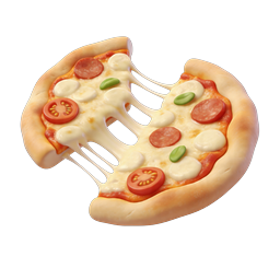 3D Pizza with Stretching Cheese Icon | Food App Graphics