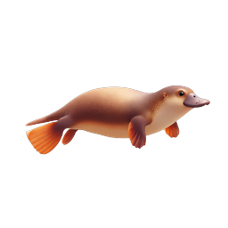 Realistic 3D Platypus Icon - Australian Wildlife Design
