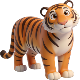 Playful Tiger Icon - Perfect for Kids' Projects