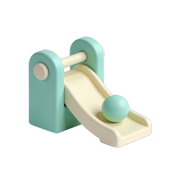 Playground Slide Toy Icon - 3D Clay Style Design
