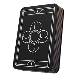 Playing Card Stack Icon - 3D Black Casino Cards