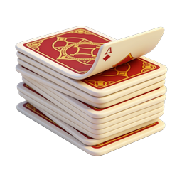 Playing Cards Stack Icon - Realistic 3D Casino Card Design
