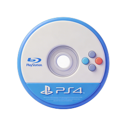 PlayStation 4 Disc Icon - 3D Gaming Console Graphics