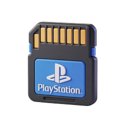 Classic PlayStation Memory Card 3D Icon - Retro Gaming