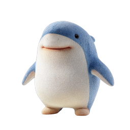 Charming Plush Dolphin Icon for Playful Designs