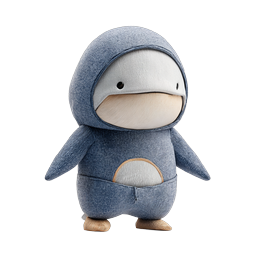 Adorable Plush Penguin Character Icon - Realistic 3D Render