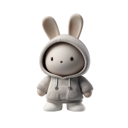Adorable Plush Rabbit Hoodie Character Icon | Cute Bunny