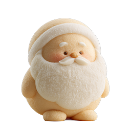 Plush Santa Claus Holiday Icon - 3D Clay Style