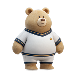 Cute Plush Teddy Bear Character Icon | 3D Mascot