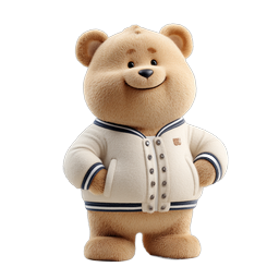 Cute Plush Teddy Bear Icon - Adorable 3D Character