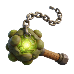 Glowing Poison Flail Fantasy Weapon Icon