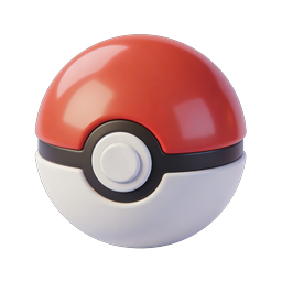 3D Poké Ball Icon - Glossy Realistic Pokemon Design