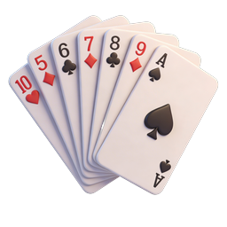 Poker Cards Fan Icon - Premium Playing Hand 3D Illustration