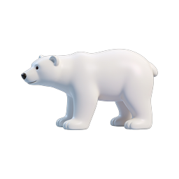 Polar Bear 3D Icon - Cute Arctic Animal Illustration