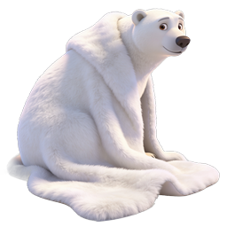 Ícone de Personagem de Urso Polar 3D - Fauna Ártica Fofa
