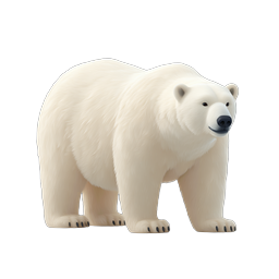 Polar Bear 3D Icon - Arctic Wildlife Illustration