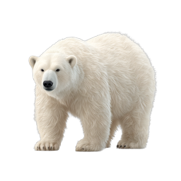 Icono de oso polar realista - Ilustración de animal ártico
