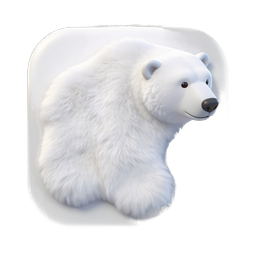 Cute 3D Polar Bear App Icon - Arctic Wildlife Design