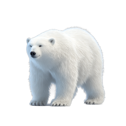Realistic Polar Bear Icon - Arctic Wildlife 3D Illustration