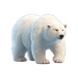 Realistic Polar Bear 3D Icon - Arctic Wildlife
