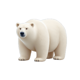 Realistic Polar Bear Icon - Arctic Wildlife 3D Illustration