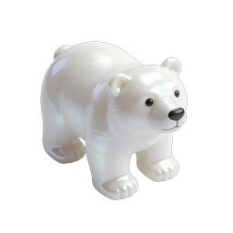 Eisbär-Icon - 3D-Keramikstil Wildtier