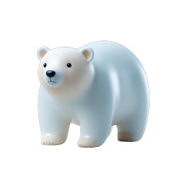 Icono 3D de oso polar lindo | Personaje de la fauna ártica