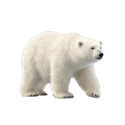 Realistic Polar Bear Icon - Arctic Wildlife 3D Illustration