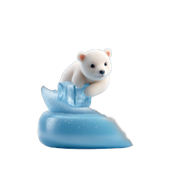 Polar Bear Cub Snow Globe 3D Winter Icon