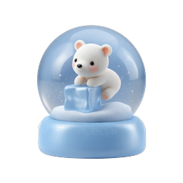 Cute Polar Bear Snow Globe Winter Icon